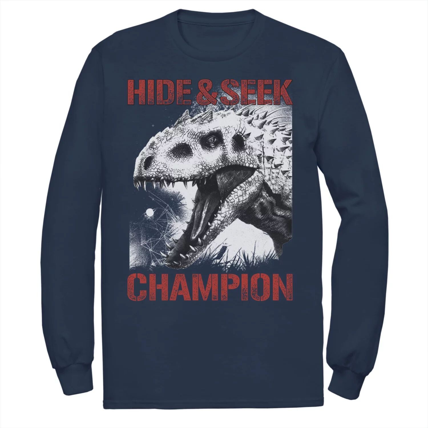 

Мужская футболка Jurassic World Indominus Hide & Seek Champ с длинными рукавами и рисунком Licensed Character, синий
