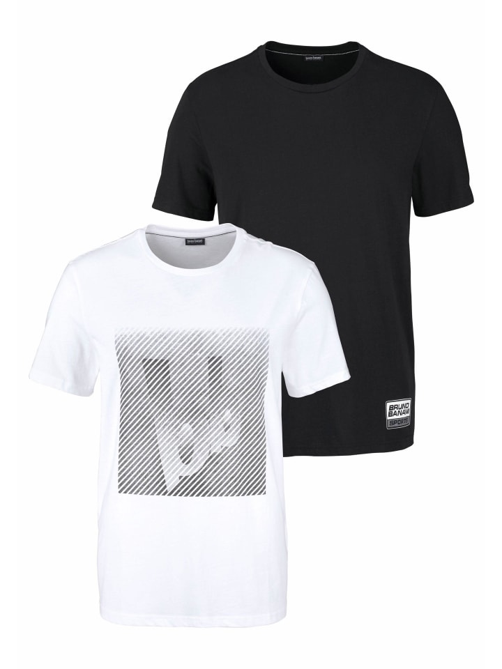 

Футболка черно-белая Bruno Banani, Черный, Футболка черно-белая Bruno Banani