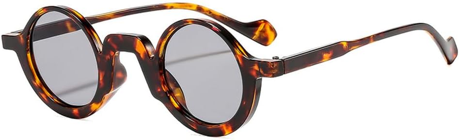 

Ретро маленькие круглые панк-солнцезащитные очки для женщин, модные сине-зеленые оттенки, защита от УФ-излучения UV400, трендовые мужские солнцезащитные очки с леопардовым принтом HYYZZC, Leopard Light Gray