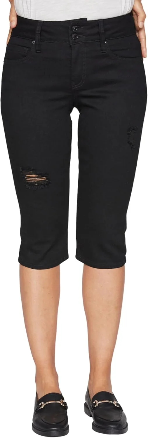 

Royalty For Me Women's Petite 2 Button Capri