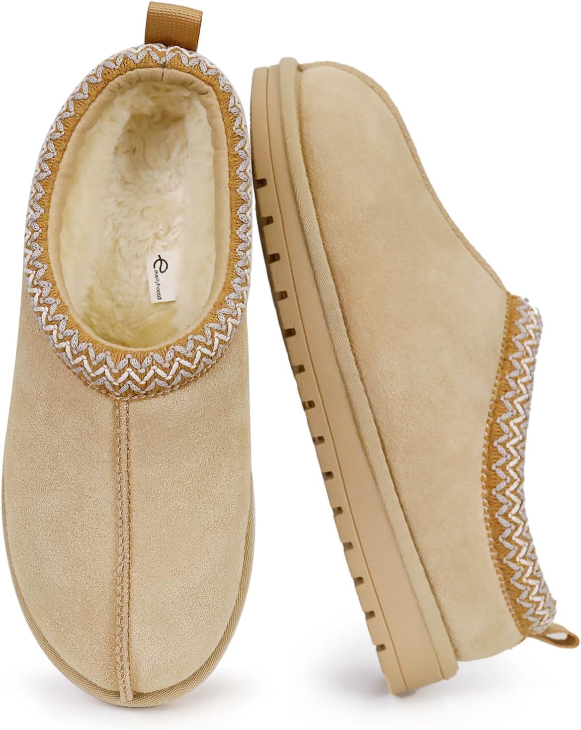 

Тапочки EVELLYHOOTD для женщин и мужчин, мини-сапожки из замши с плетеной отделкой, с пушистой меховой подкладкой, короткие ботинки на осень и зиму, теплые и удобные повседневные обувь, Flat Mustard Seed