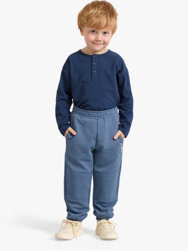 

Детские хлопковые зауженные брюки для бега нога Lindex, цвет Dark Dusty Blue