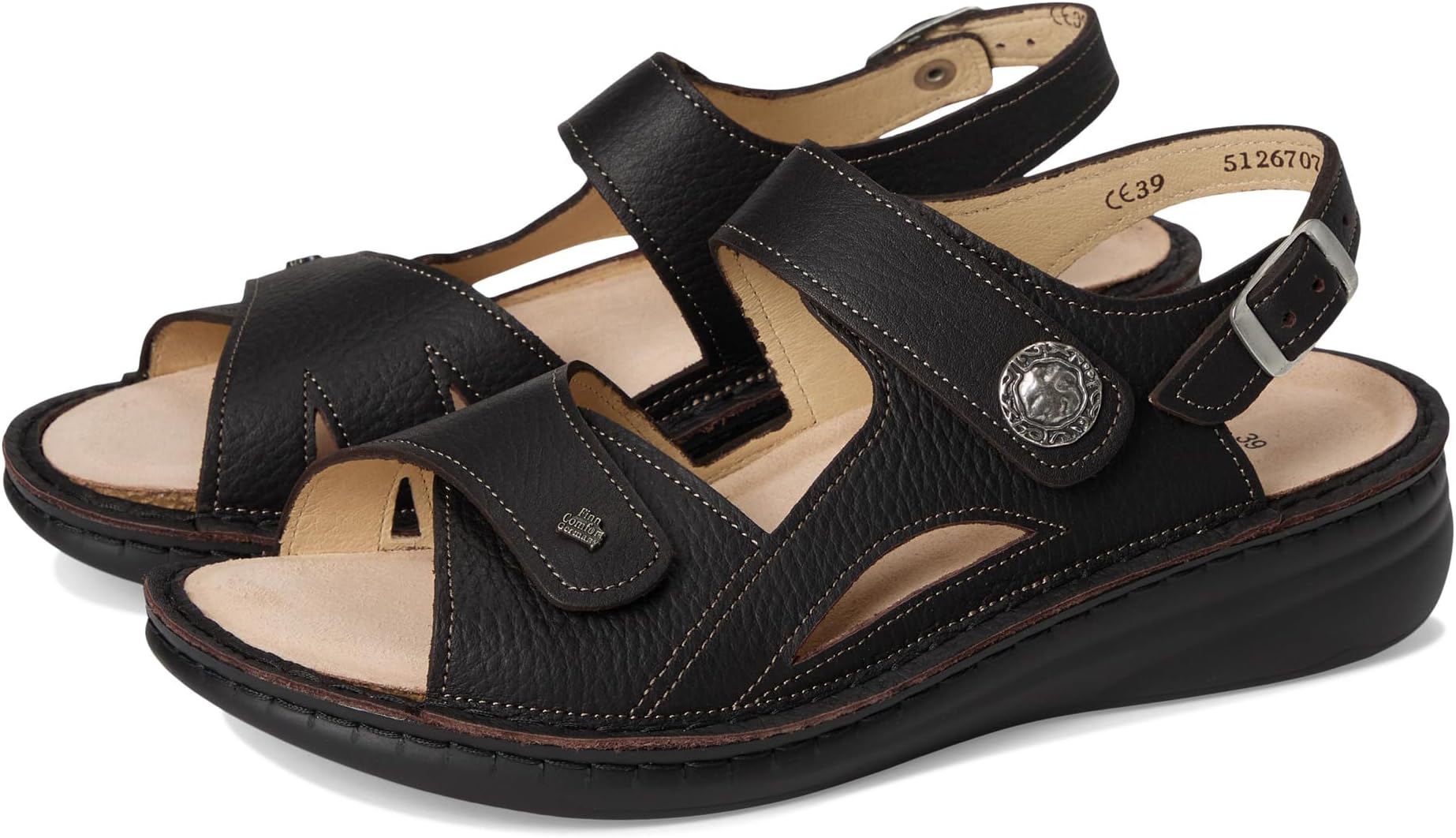 Сандалии Finn Comfort Women's Barbuda Darkbrown Grass, Brown
