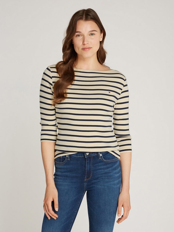 

Лонгслив Tommy Hilfiger, цвет beige/dunkelblau