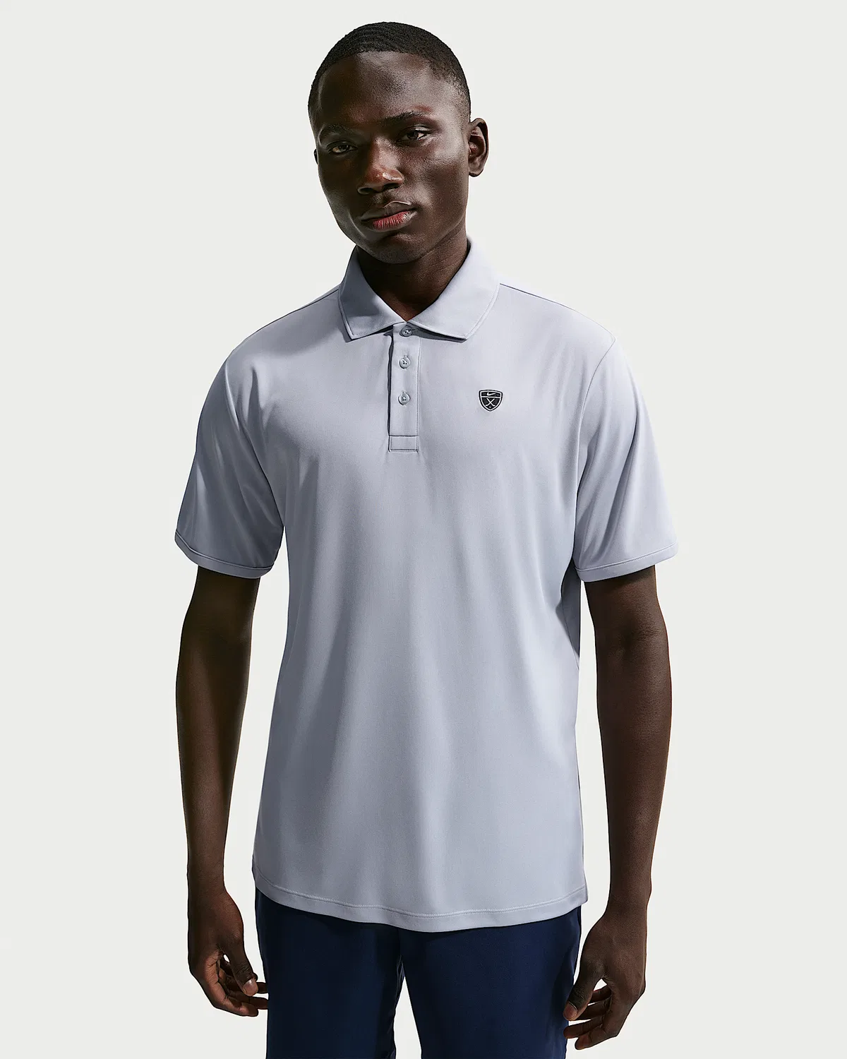 Мужское поло Nike Par Dri-FIT с логотипом на груди, Wolf Grey/White