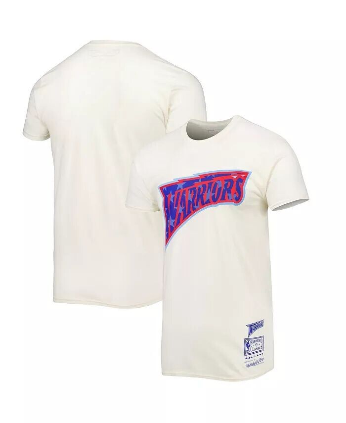 

Мужская кремовая футболка Golden State Warriors Hardwood Classics Americana Freedom Mitchell & Ness