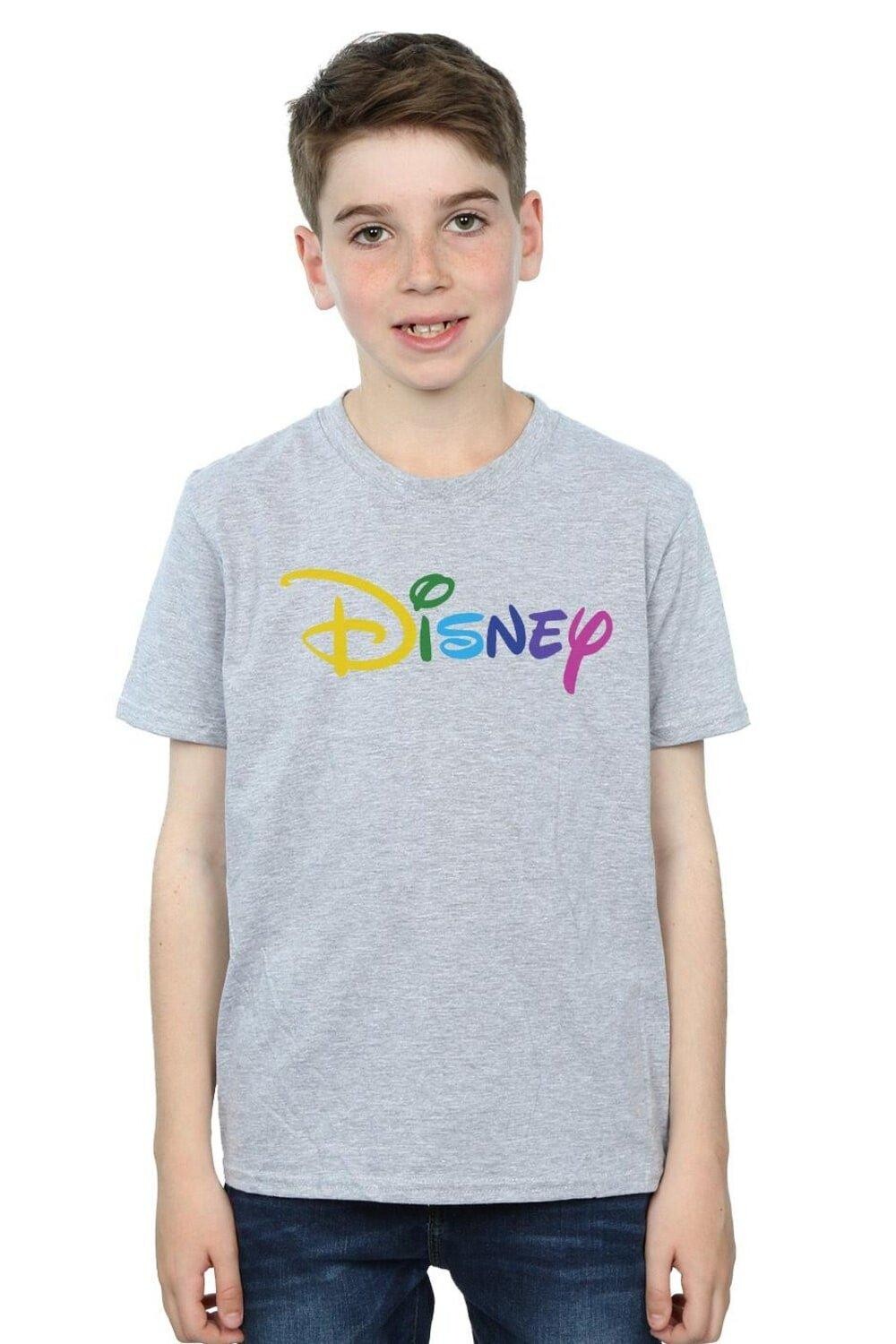 

Футболка с цветным логотипом Disney, серый