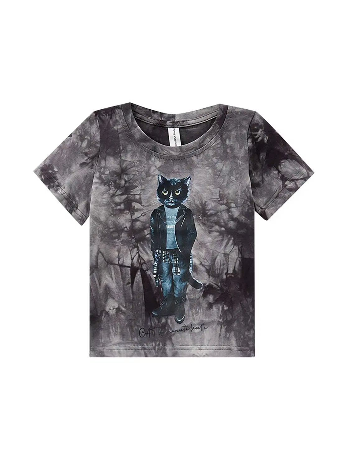 Рубашка Cat e Lolette Rocker Cat серого цвета