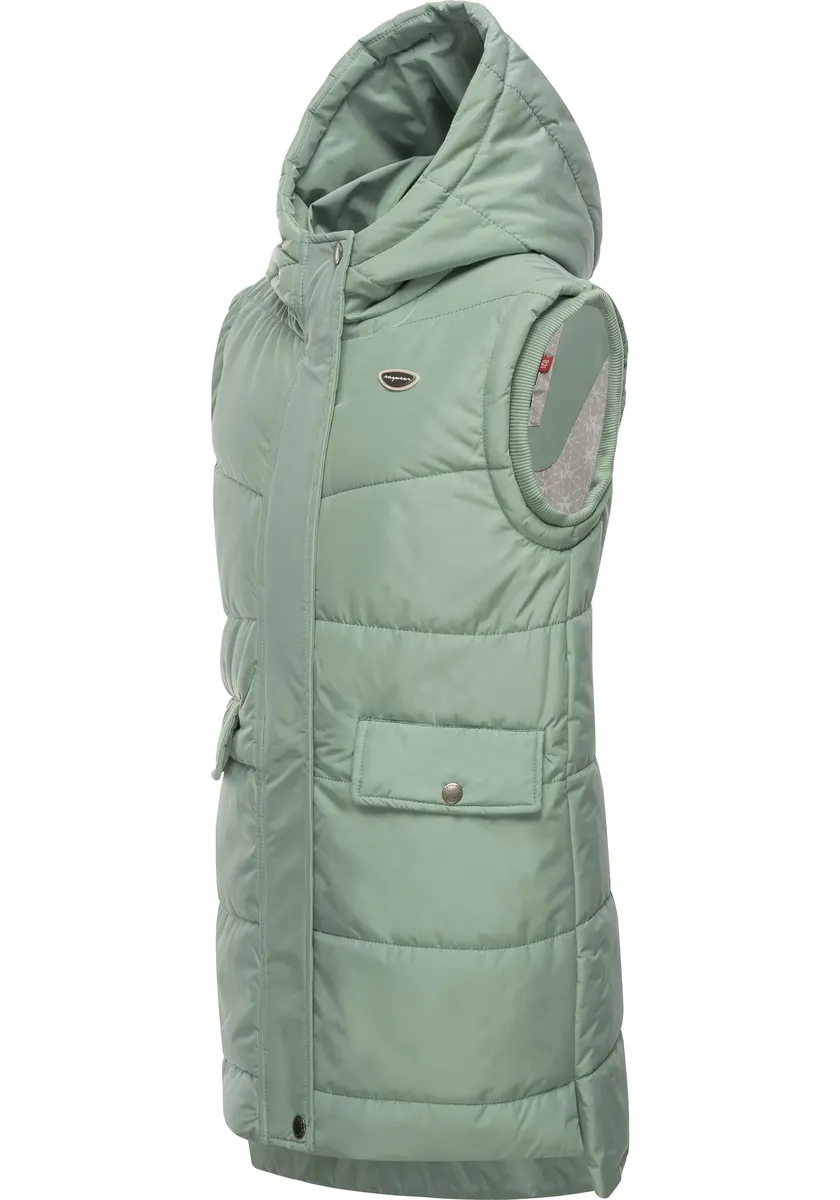 

Стеганый жилет Ragwear "Amalca", спортивный жилет для отдыха на природе с капюшоном, зеленый