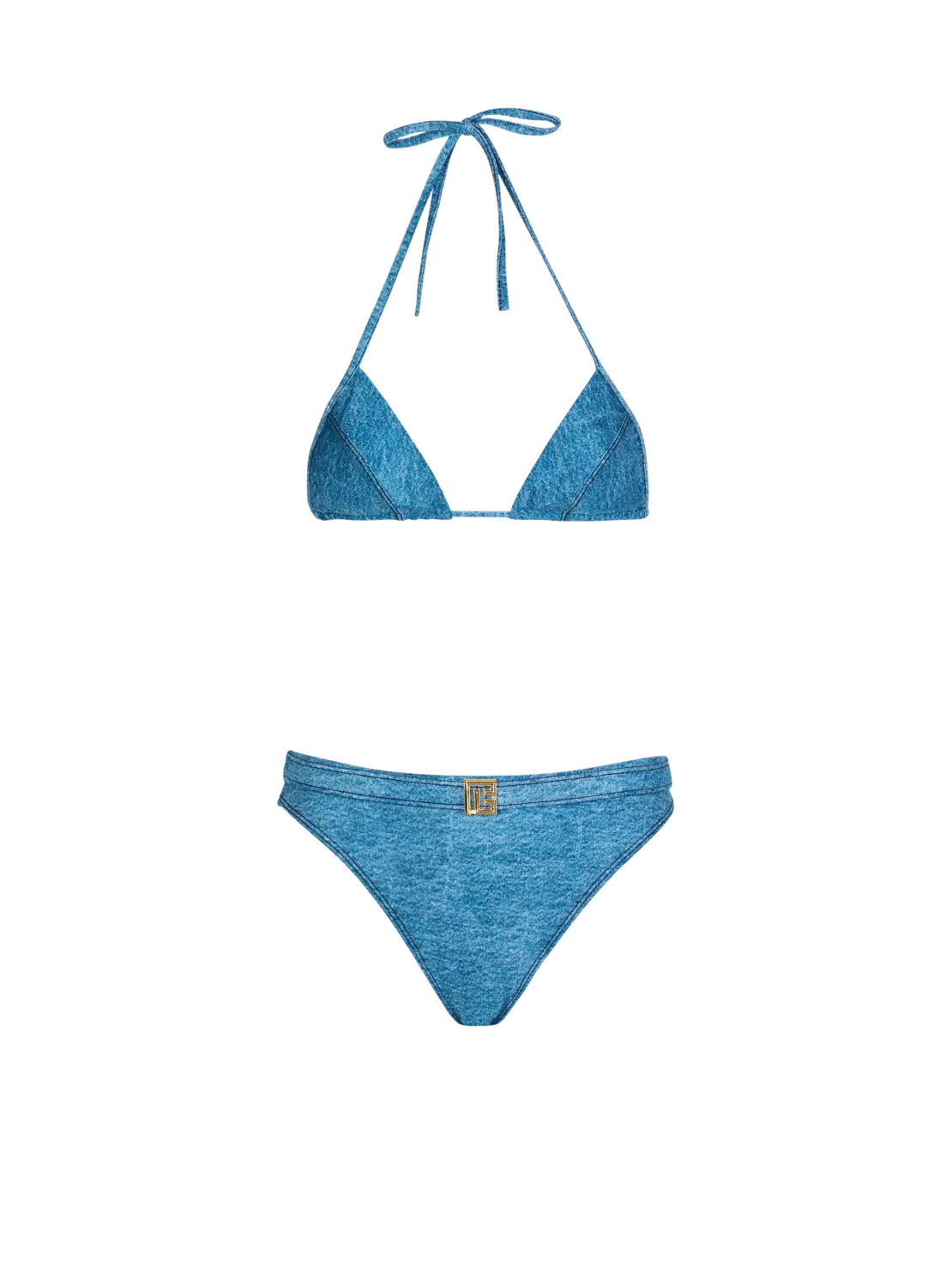 

Джинсовый раздельный купальник Balmain, синий