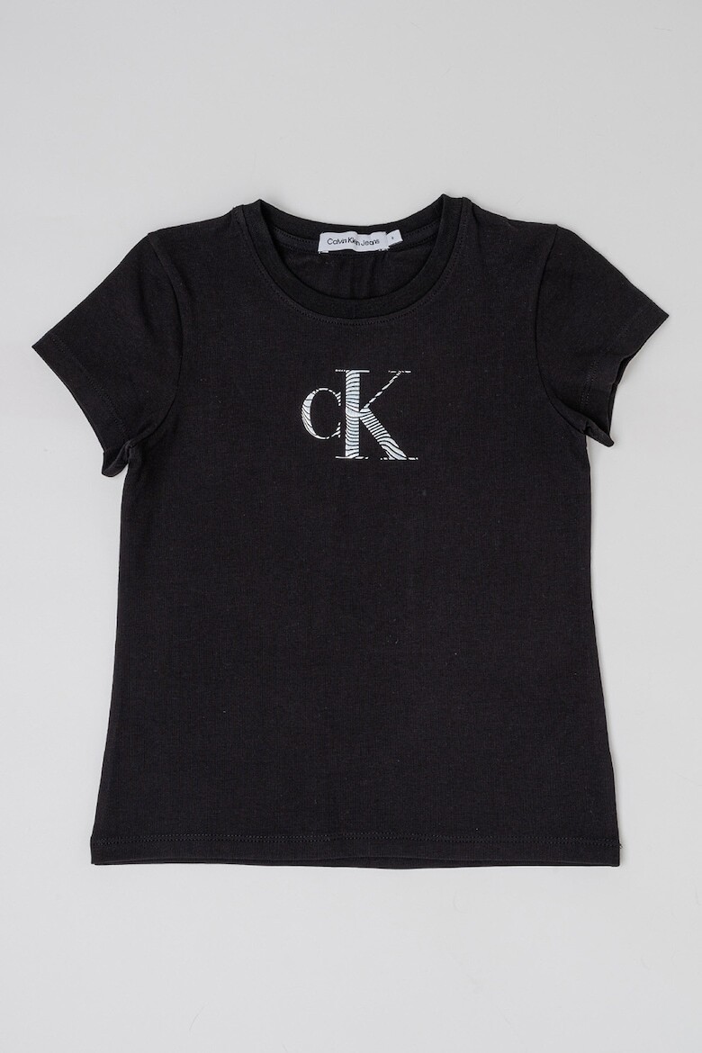 

Хлопковая футболка с логотипом Calvin Klein, черный
