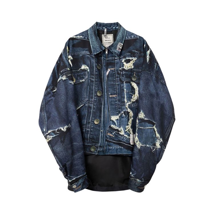 

Куртка Maison Mihara Yasuhiro Trompe L'Oeil Denim Jacket 'Indigo', синий
