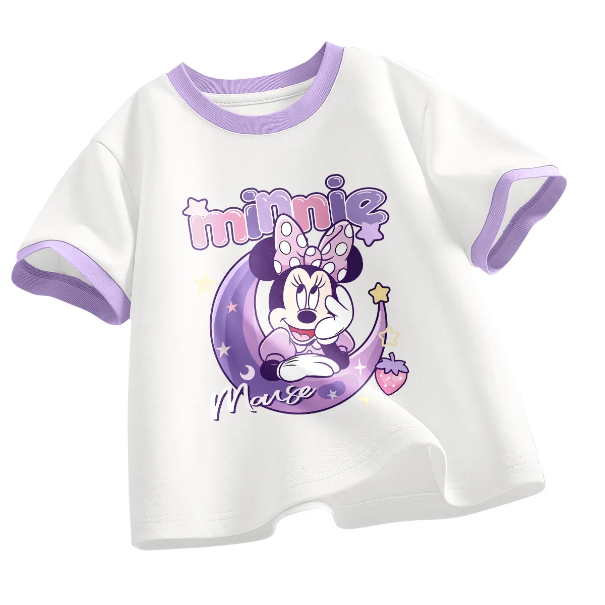 Футболка для детей Crew Neck Moderate Disney, di moon bunny белый фиолетовый