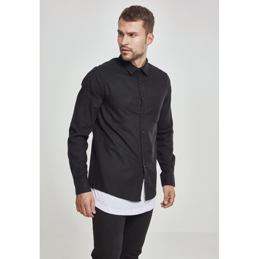 

Рубашка Urban Classics Basic Flanell, черный