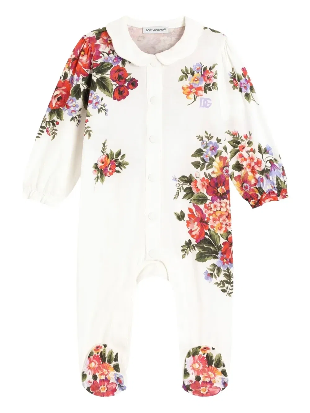 Комплект для новорожденного с цветочным принтом Dolce & Gabbana Kids, белый — фото 2