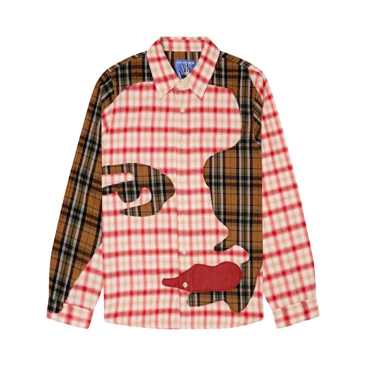 

Рубашка KidSuper Patchwork Face Flannel Shirt 'Red', красный