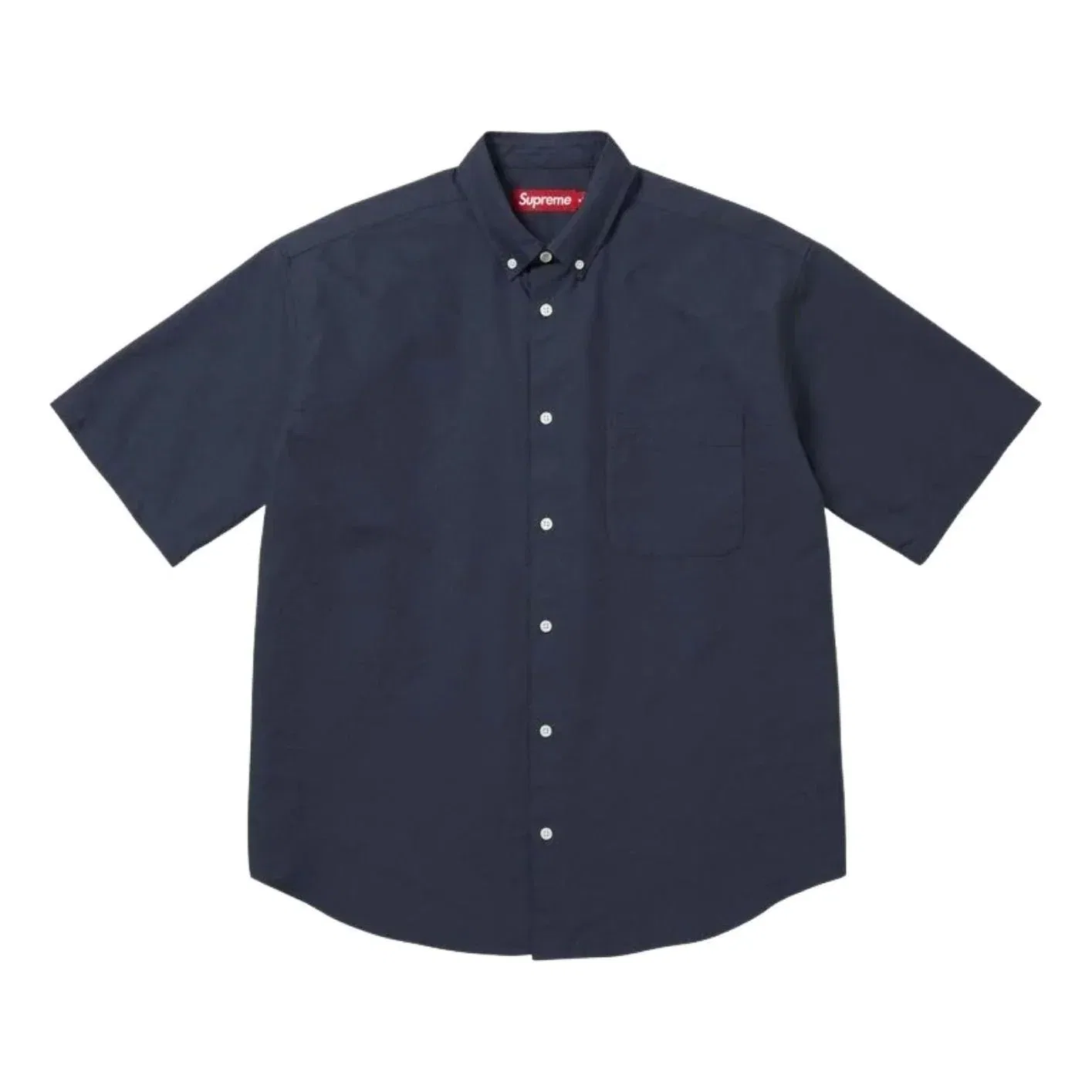 Рубашка Supreme SS26 Loose Fit Oxford S/S Shirt 'Navy' SUP-SS26-158-NVY, темно-синий