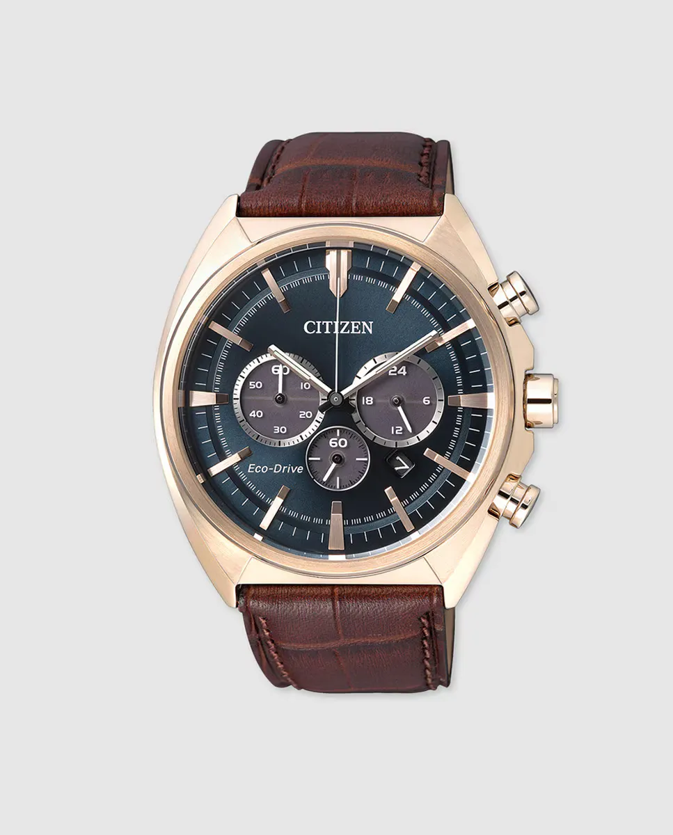 

Citizen CA4283-04L Eco-Drive коричневые кожаные мужские часы, коричневый