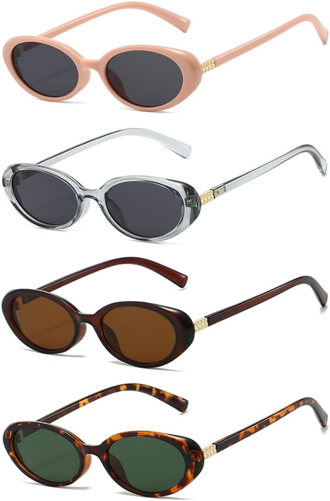 

Ретро-солнцезащитные очки овальной формы в стиле 90-х для женщин и мужчин, маленькая винтажная оправа с защитой UV400 и золотыми акцентами Generic, Pink, Translucent Gray, Dark Brown, Tortoiseshell