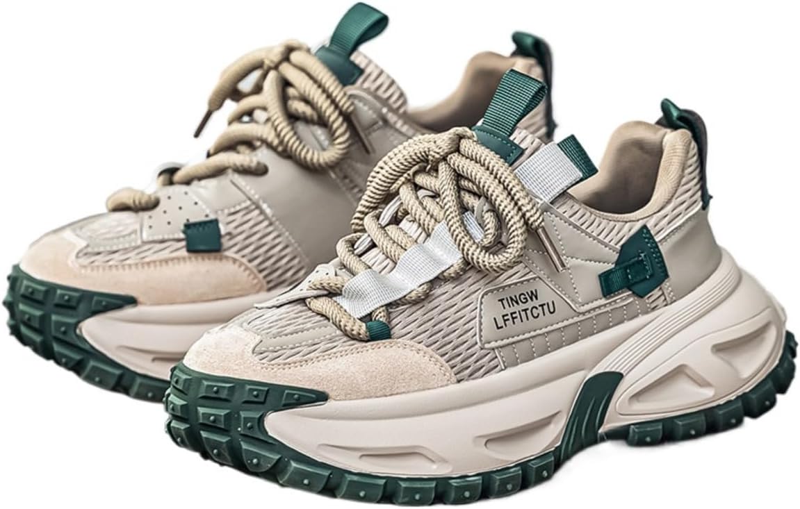 

Легкие сетчатые кроссовки Y2K с прочной резиновой подошвой для мужчин, для активного отдыха и спорта, удобные для ходьбы, модный дизайн с улучшенным сцеплением и поддержкой Zixcplaz, зеленый