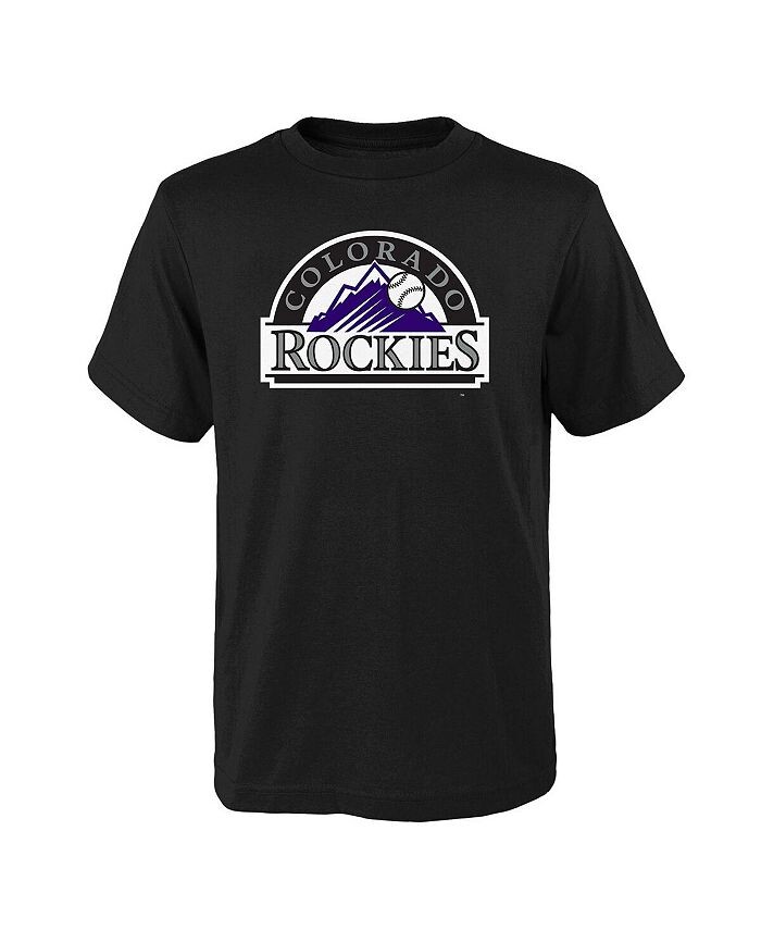 

Черная футболка с логотипом основной команды Big Boys and Girls Colorado Rockies Outerstuff, черный