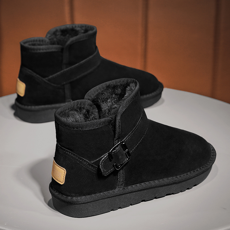 Термостойкие устойчивые к истиранию нескользящие короткие полусапоги Snow Boots мужские Shiozawa, коричневый — фото 4