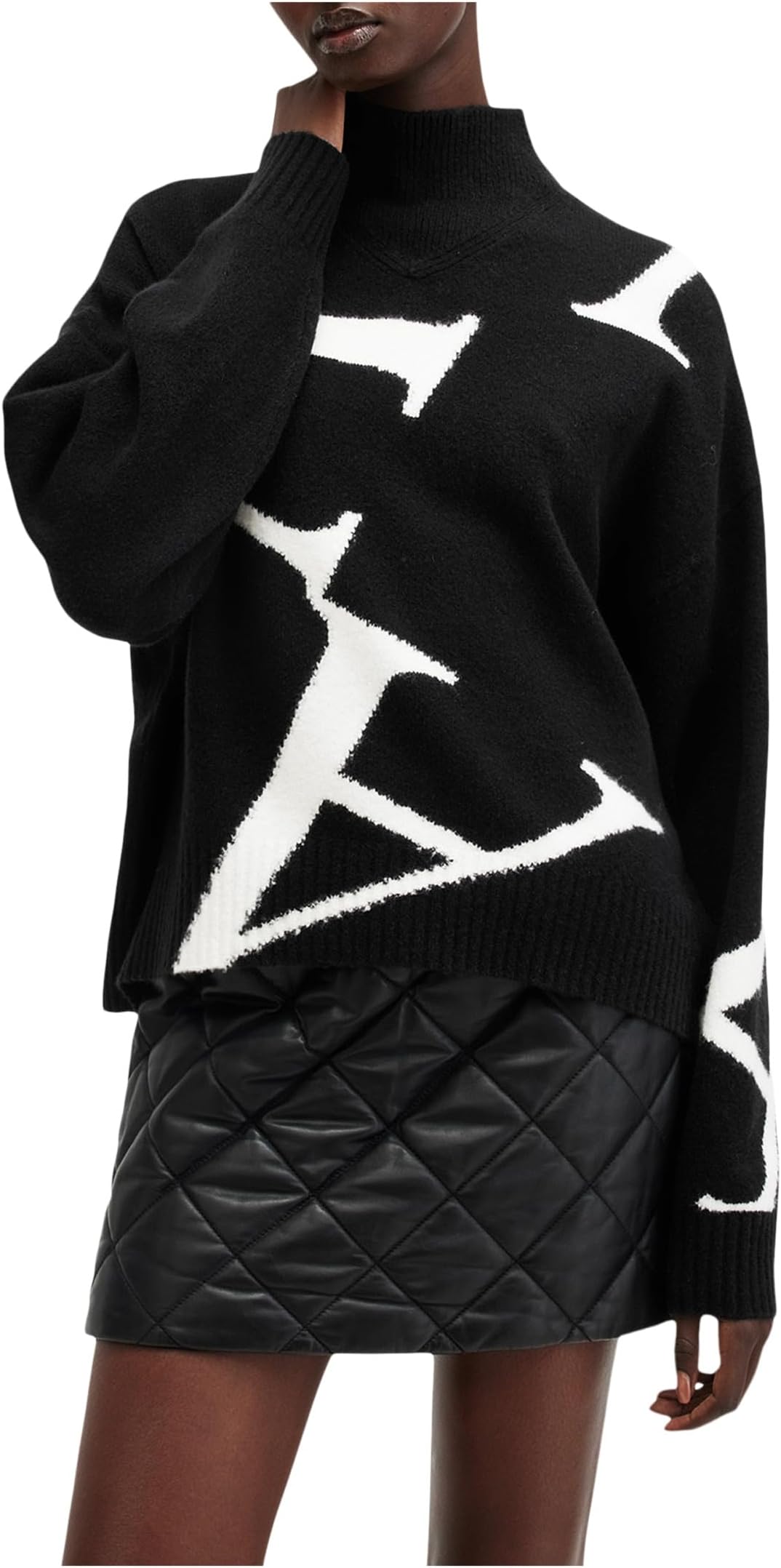 

Свитер AllSaints Women's A Star Jumper, Doe Brown/Black