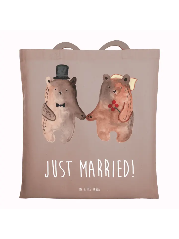 

Сумка для переноски Mr & Mrs Panda Bär Heirat, пастельно-коричневый