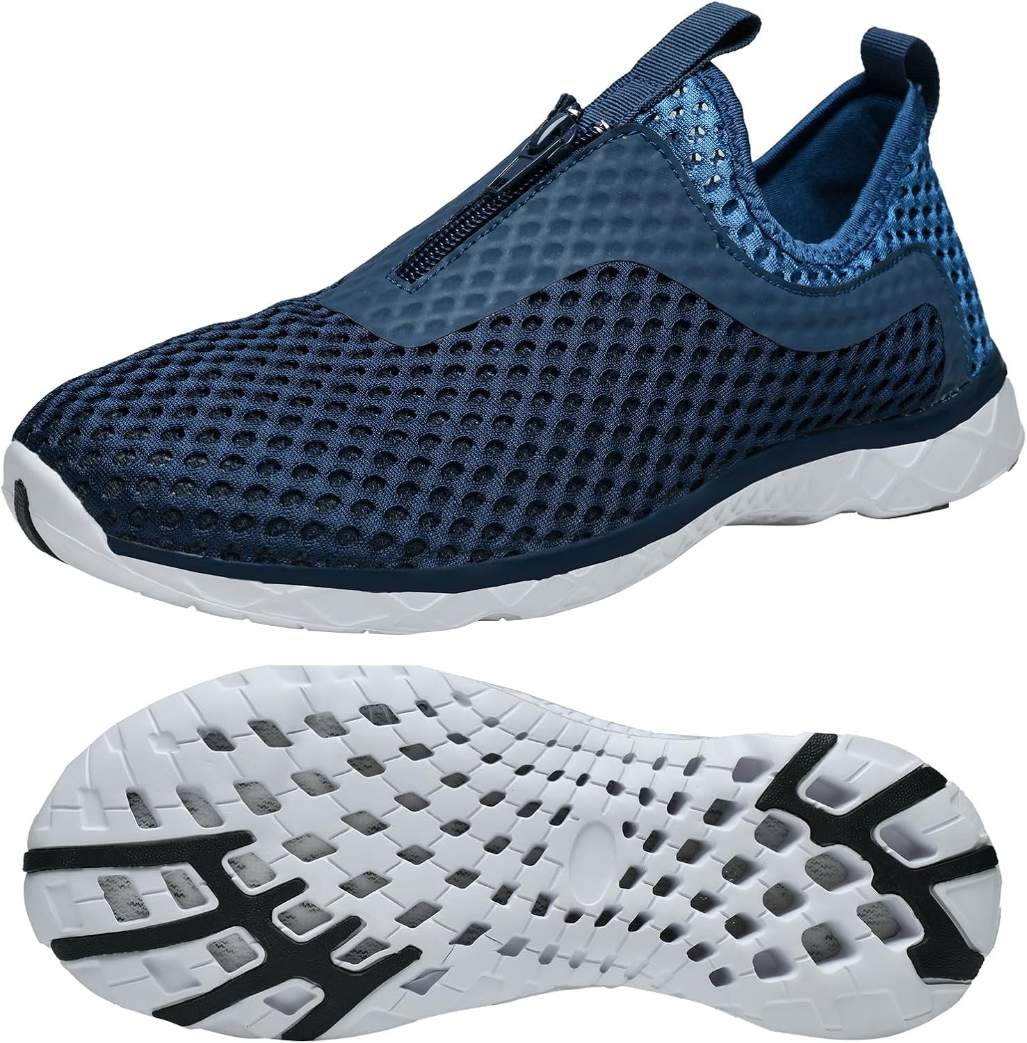 

Мужские водные кроссовки с быстрой сушкой, слив за 3 секунды и для плавания, походов, йоги Zhuanglin, темно-синий