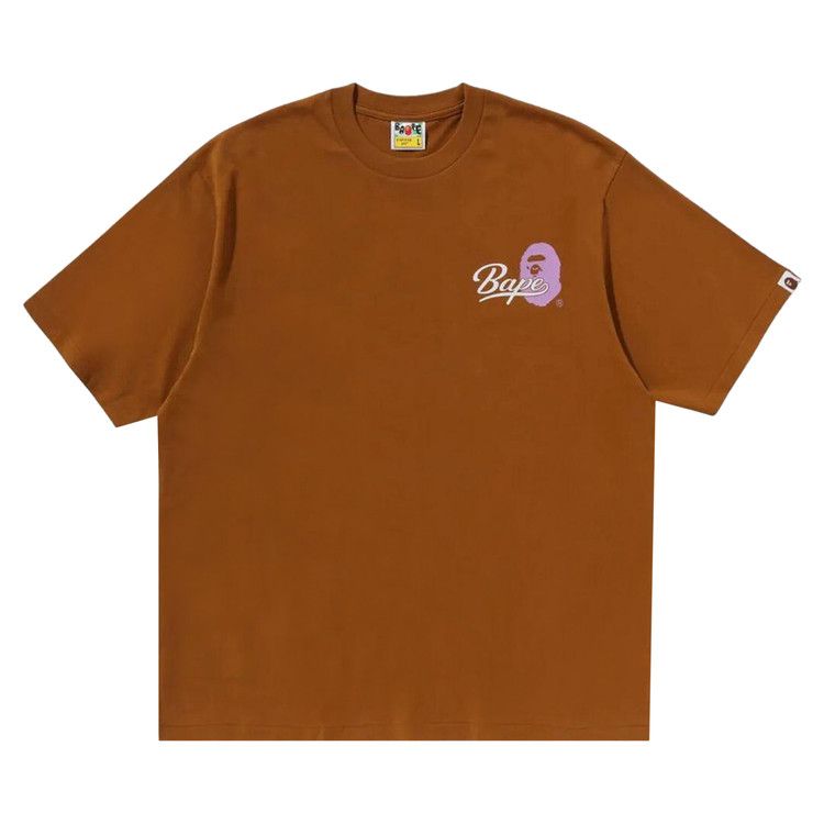 

Футболка BAPE Cursive College Logo Relaxed Fit Tee 'Brown'