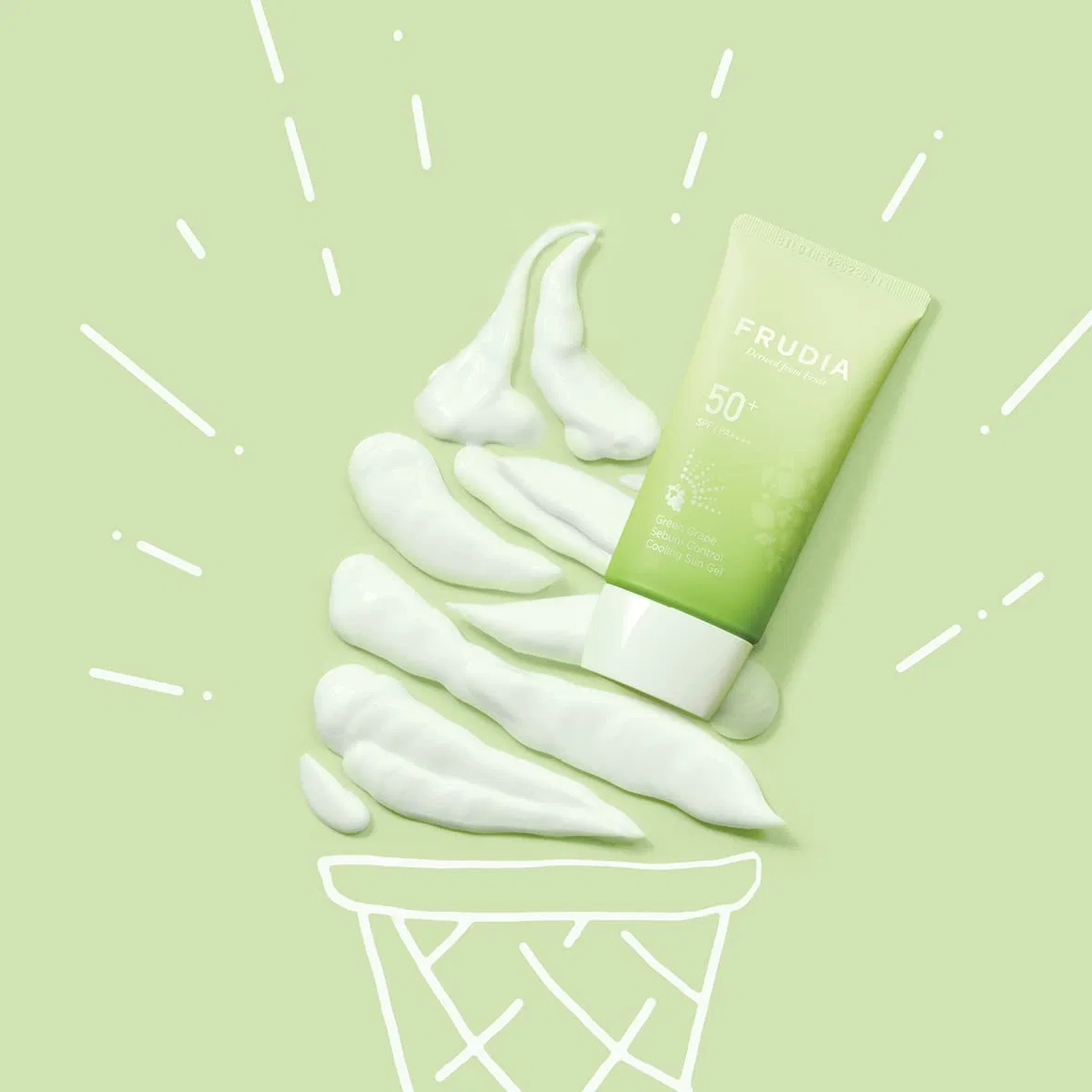 Освежающий солнцезащитный гель с зеленым виноградом Sebum Control 50 г от Frudia ‎Frudia — фото 2