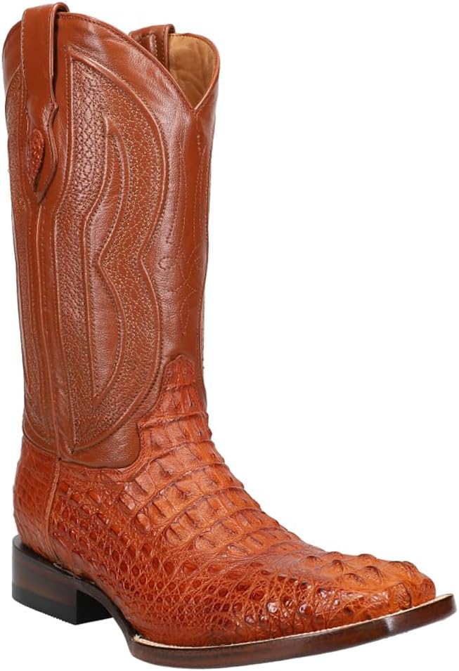 Мужские классические сапоги Ferrini Mens Dakota Hornback с квадратным носком, средней длины - коричневые Ferrini Italia — фото 2