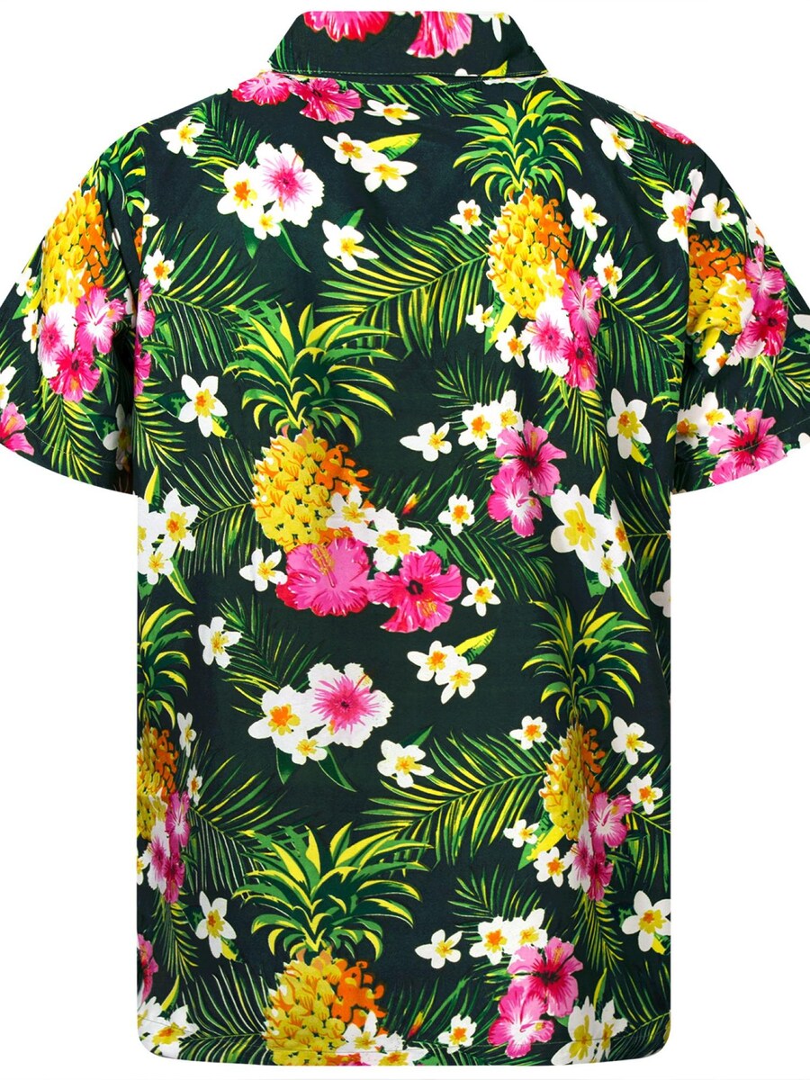 Рубашка на пуговицах классического кроя King Kameha Pineapple Flowers, Petrol — фото 2