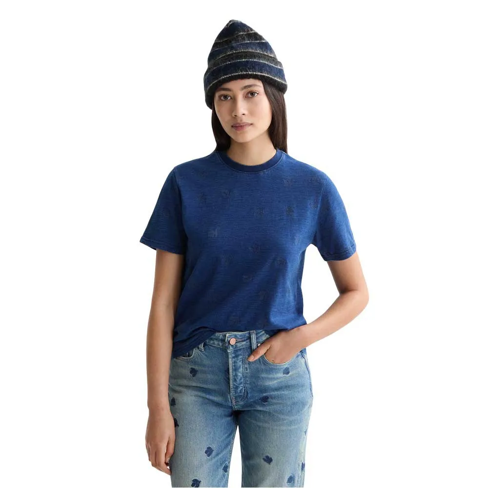 

Футболка с коротким рукавом Scotch & Soda Washed Indigo Regular Fit Embroidery, синий