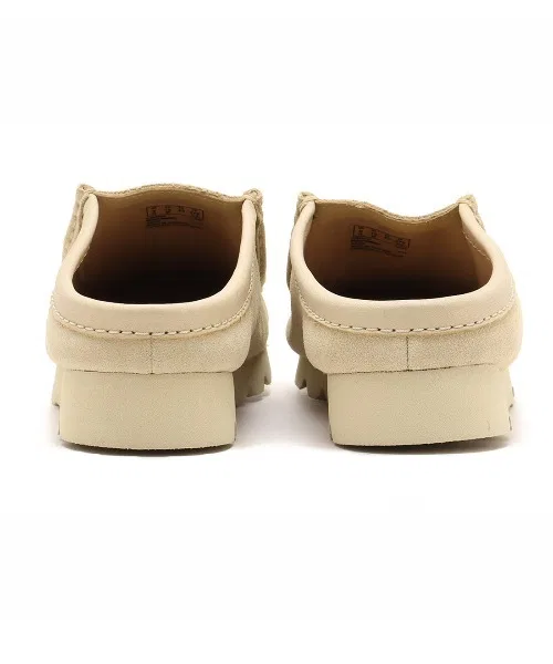 Кеды Clarks Wallabee Slip замша бежевый — фото 3