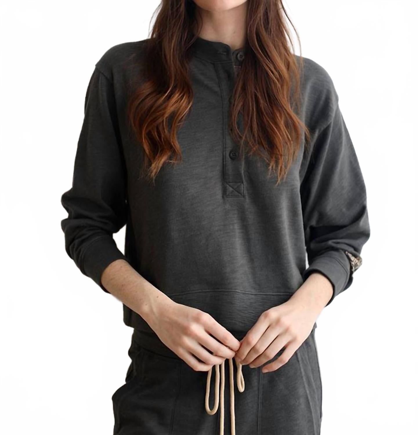 

Футболка с длинным рукавом и вышивкой гепарда, серого цвета Las Sureñas, серый