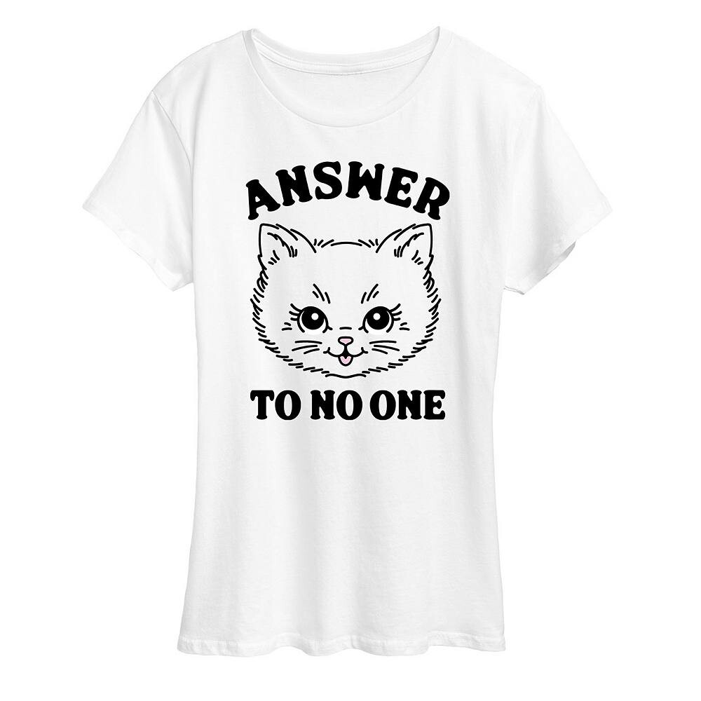 

Женская футболка с рисунком Cat Answer To No One, белый