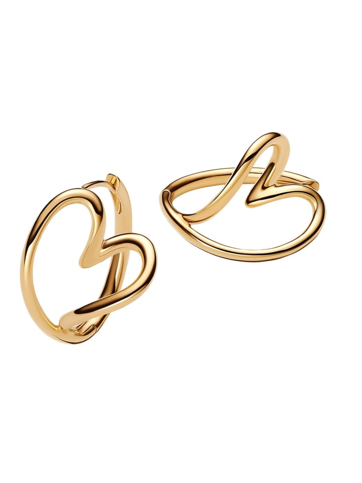 

Женские серьги-кольца в форме сердца, золотые Pandora