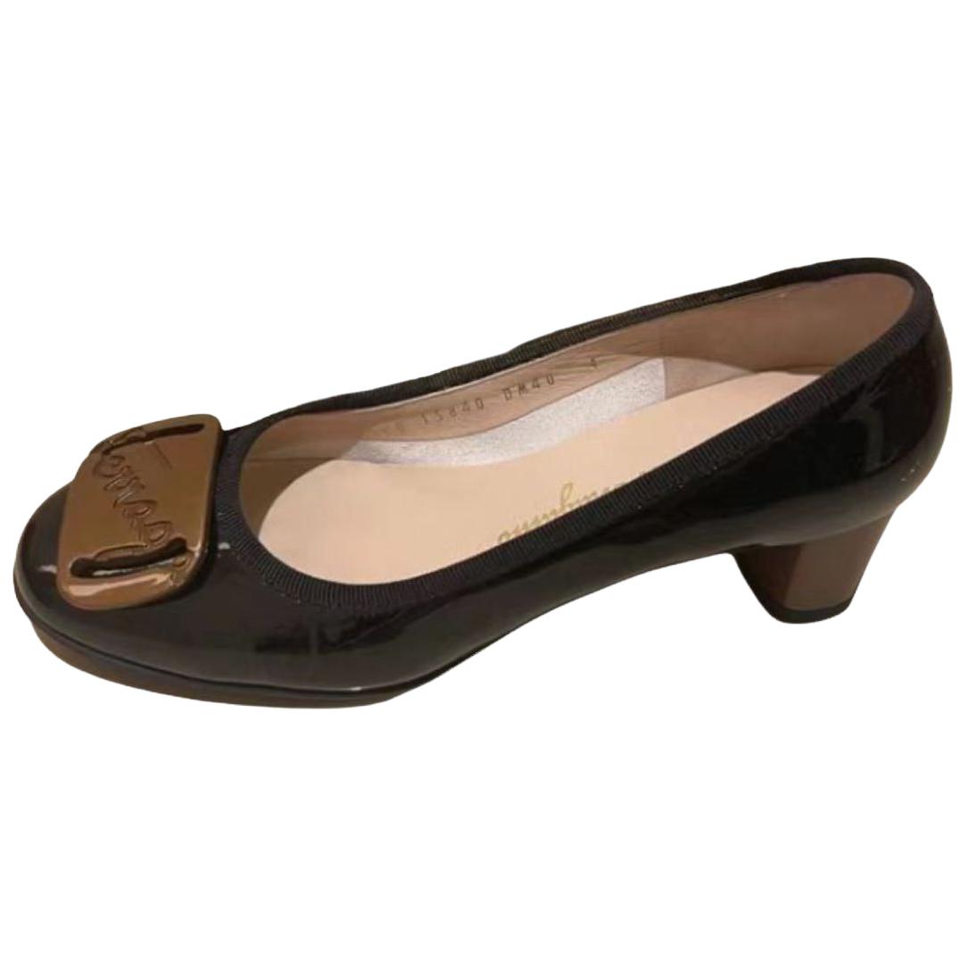 Туфли на высоком каблуке 4 см, женские, кофейного цвета Ferragamo, Coffee