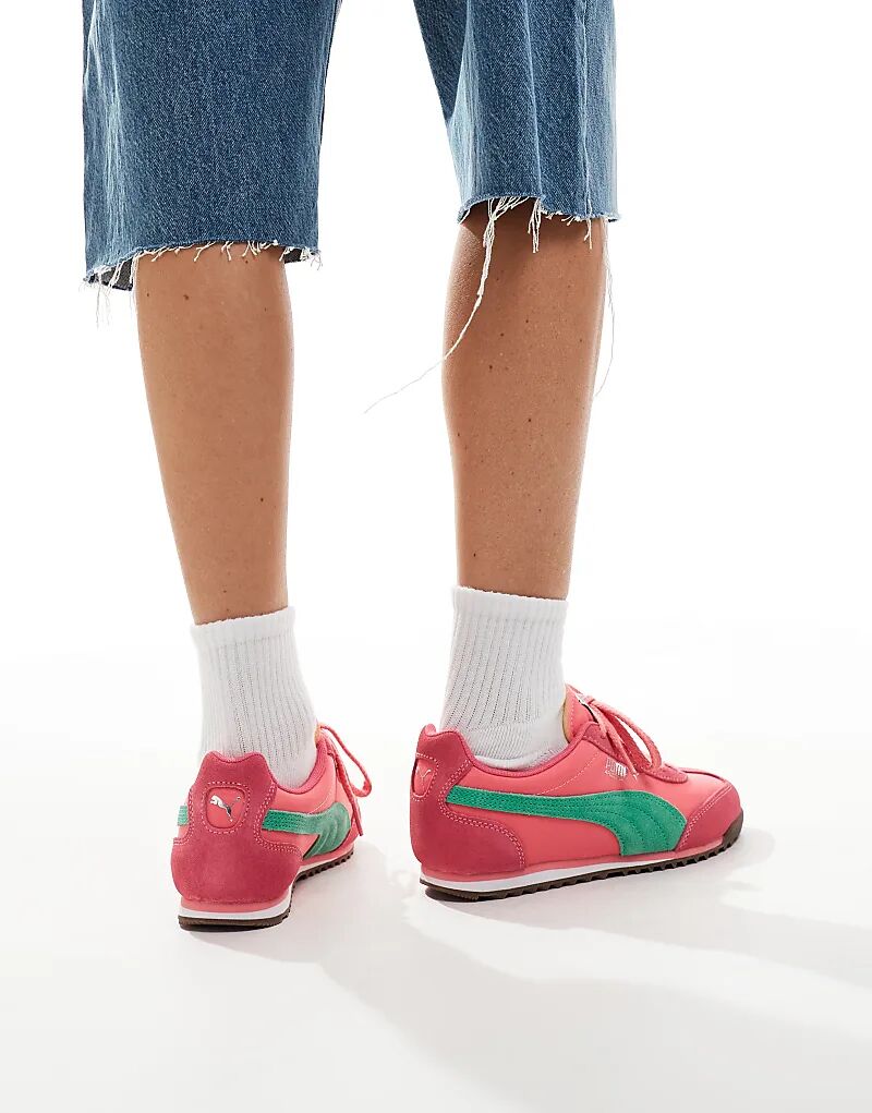 Кроссовки Arizona Nylon розового и зеленого цвета Puma — фото 2