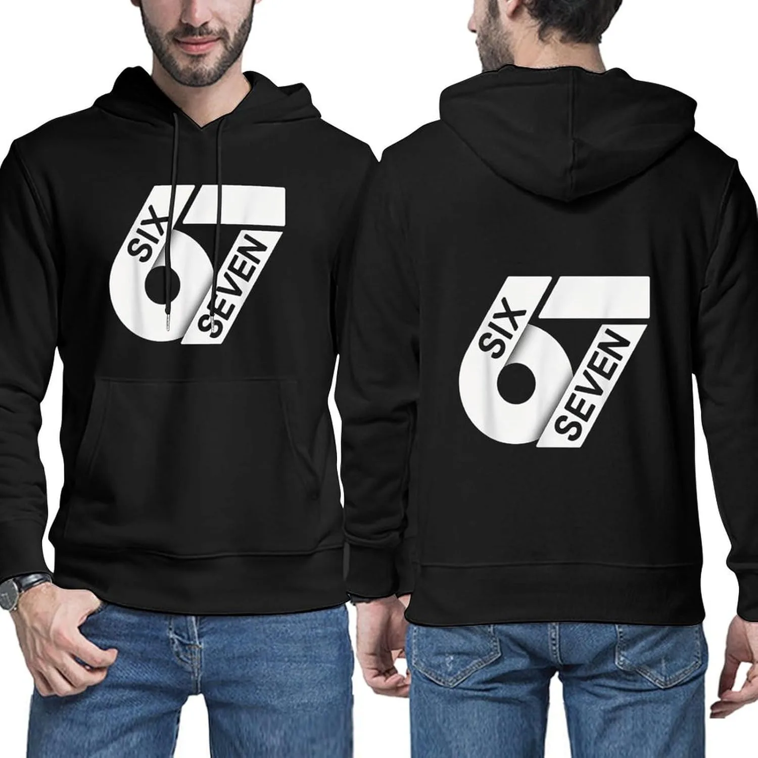 

Толстовка с капюшоном Men 67 Six Seven, мягкая, классическая, с длинным рукавом и карманом