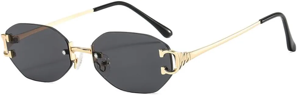 

Ретро-солнцезащитные очки 2027 года для мужчин, винтажные, маленькие, без оправы, модные, для путешествий, панк, металлические, для женщин, UV400 MTZJH, C01