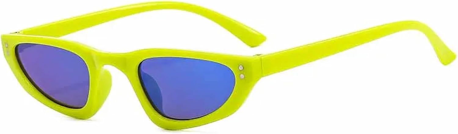 

Модные ретро-очки в маленькой треугольной оправе для мужчин и женщин, роскошные солнцезащитные очки для уличной стрельбы, защита от УФ-излучения UV400 TKKTLLT, Green Blue