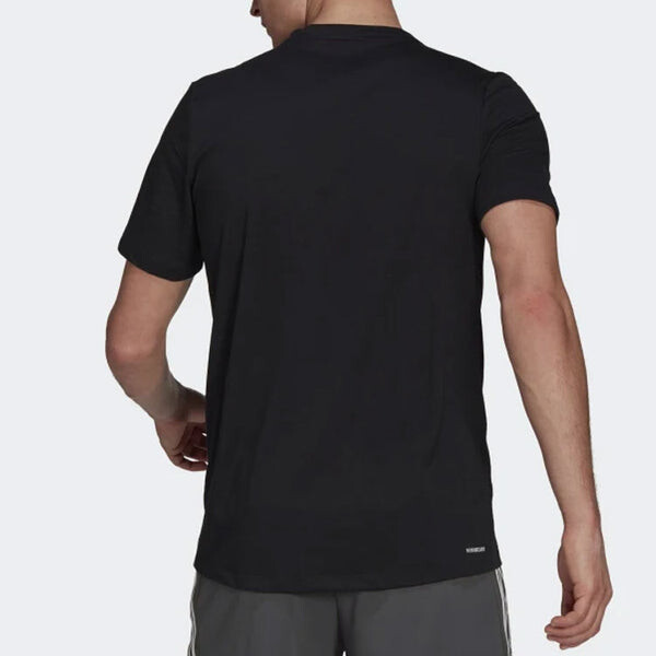 Футболка adidas Solid Color Logo Round Neck Pullover Short Sleeve Black, мультиколор — фото 3