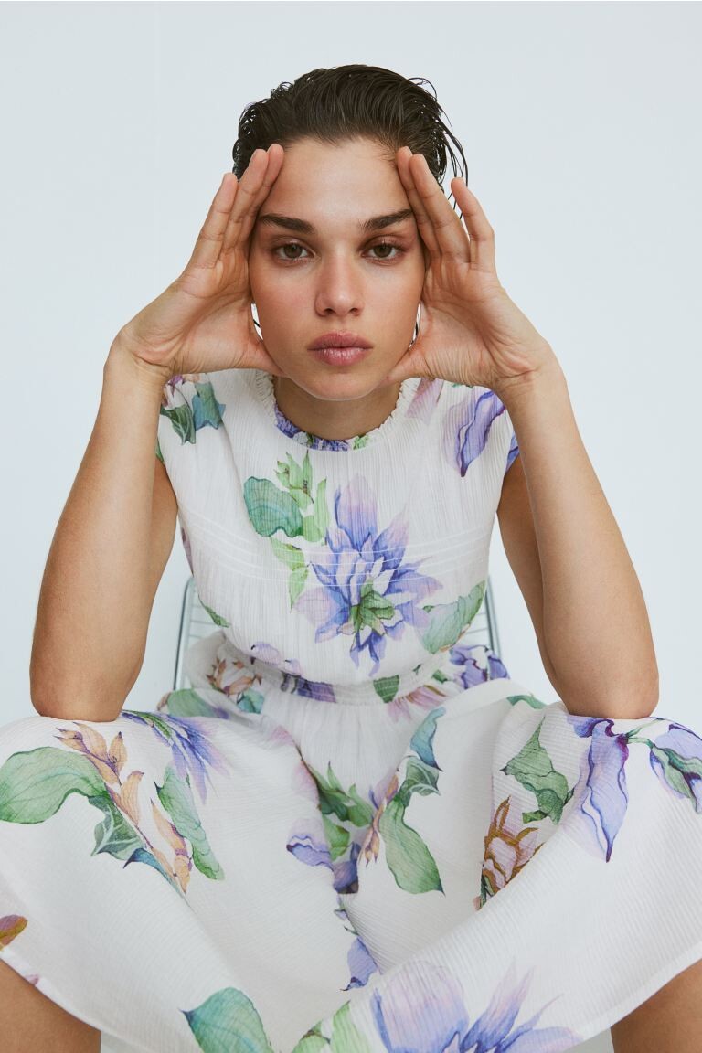 

Присборенное платье H&M, белый