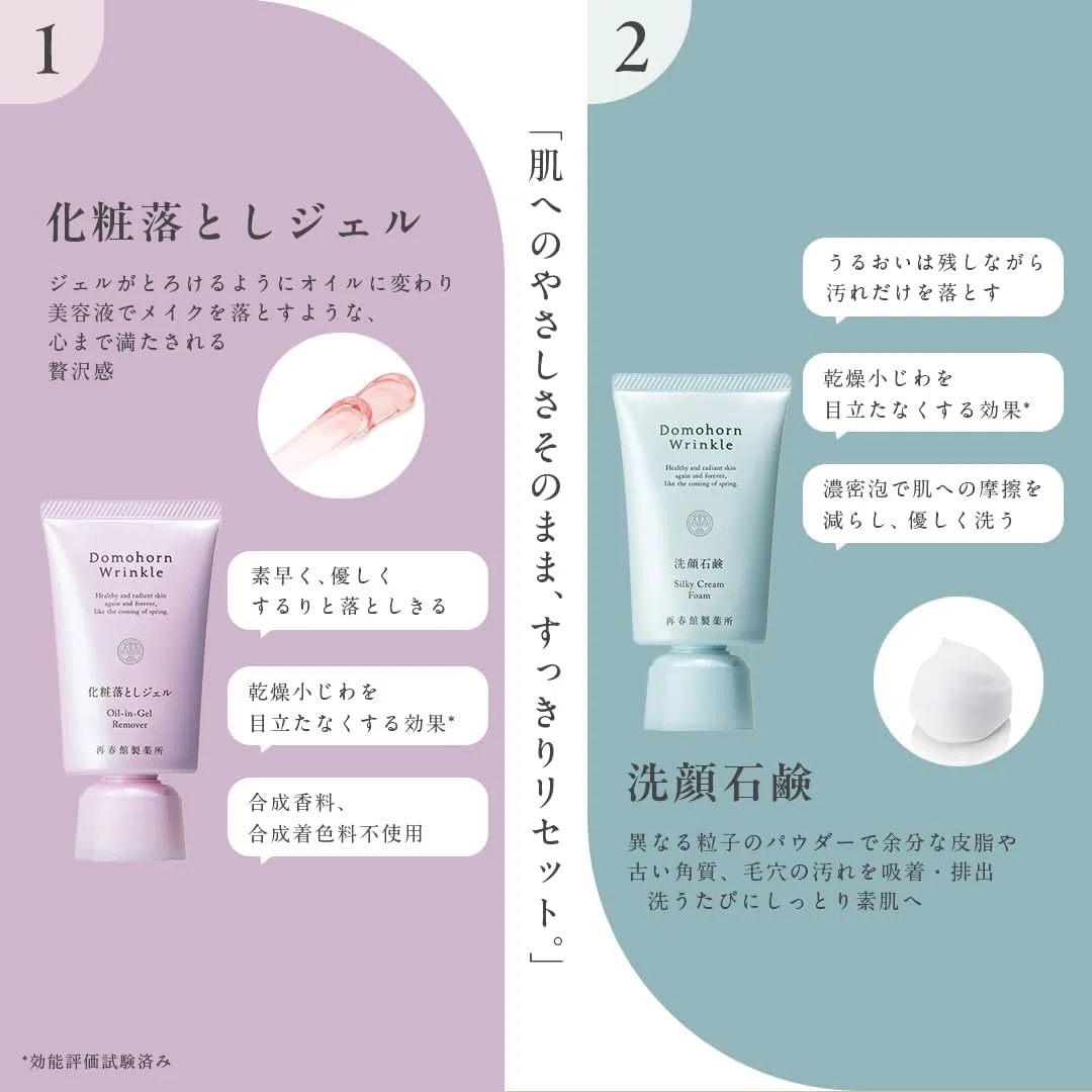 Набор для ухода за кожей Domohorn Wrinkle Half Set 8 предметов Saishunkan Pharmaceutical Co., Ltd. — фото 3