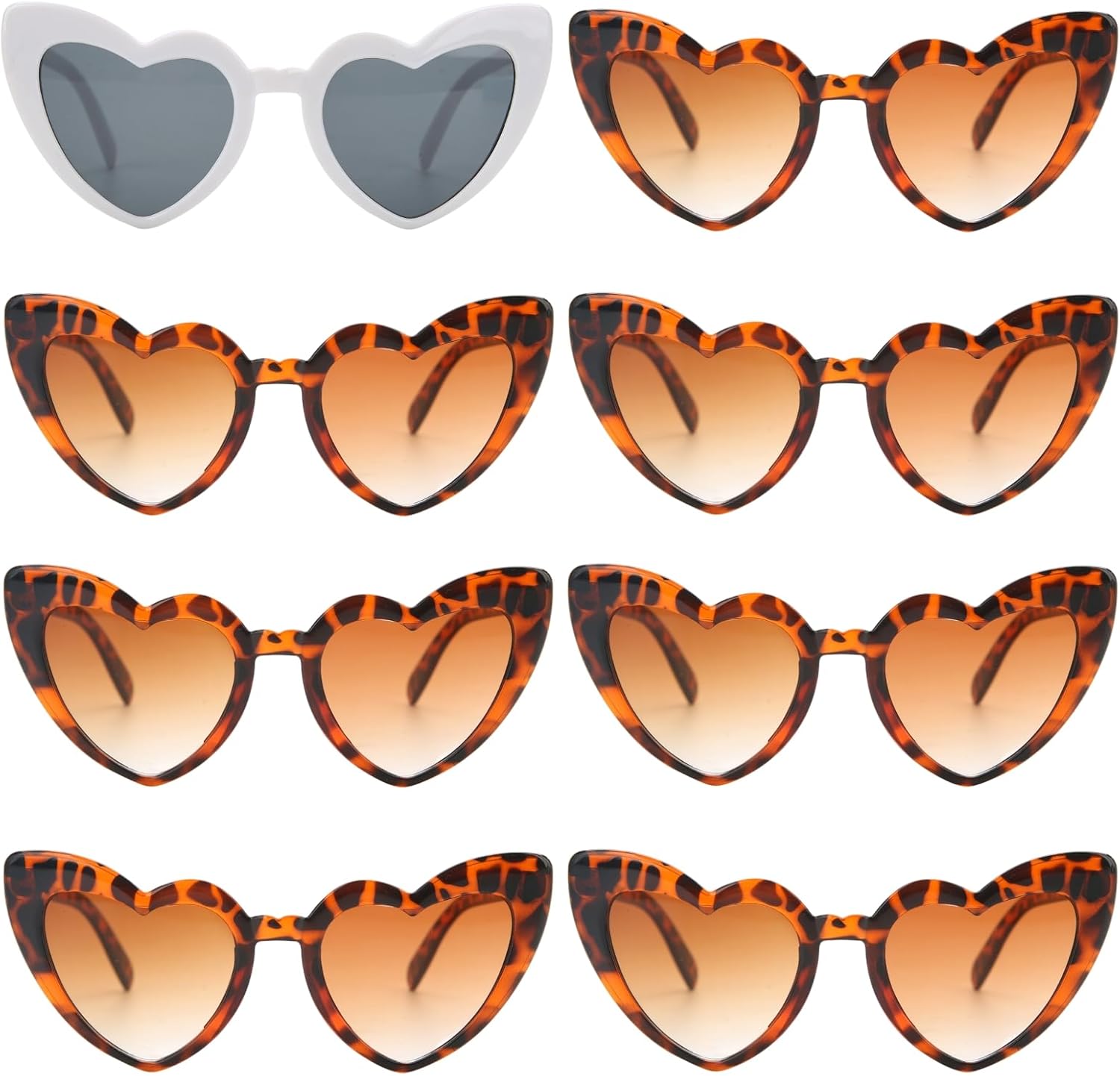 

12 пар солнцезащитных очков для девичника в форме сердца, украшения для вечеринки, подарки для предложения стать подружкой невесты, женские очки Loanzeg, White&tortoise