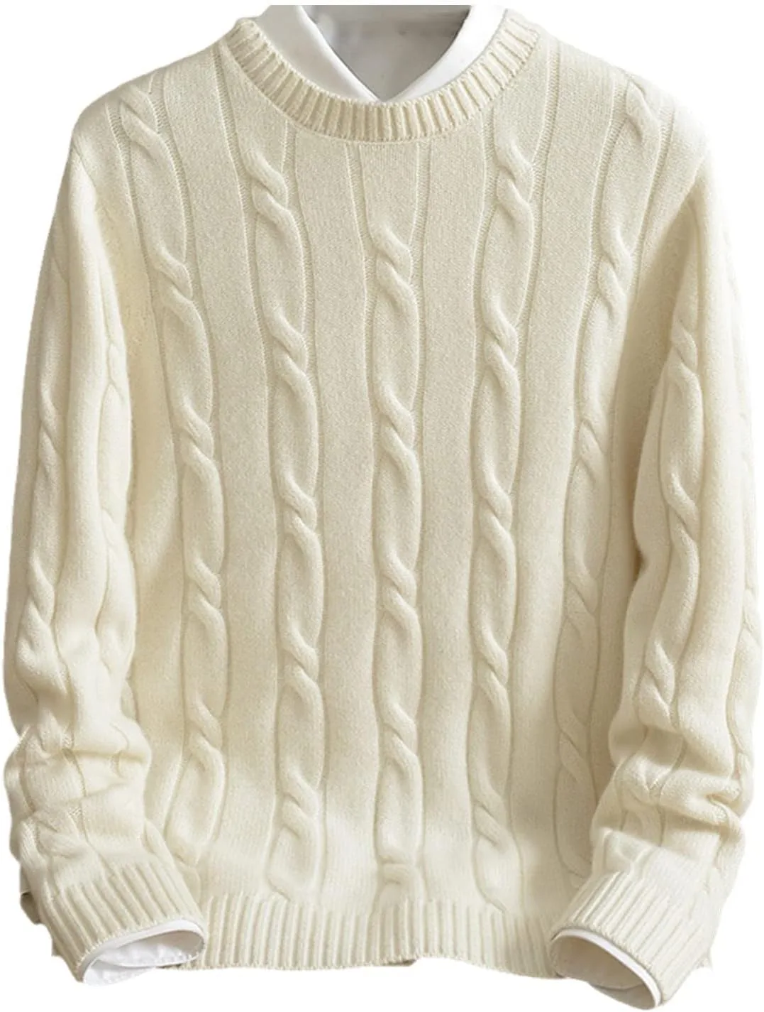 

Зимний свитер из кашемира Kelsiop для мужчин, утолщенный, с круглым вырезом