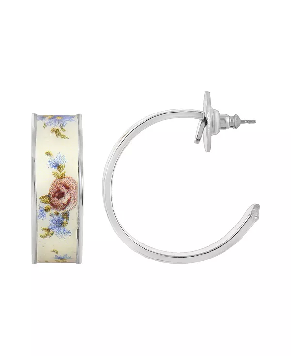 

Большие цветочные серьги-кольца 2028, pink