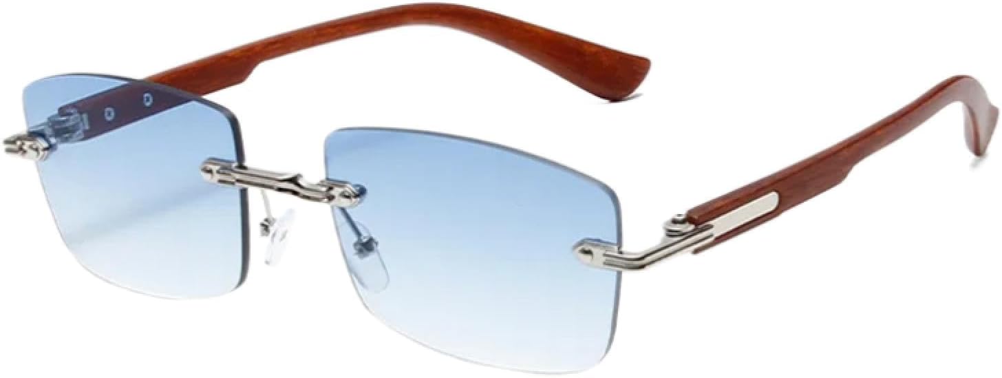 

Солнцезащитные очки с защитой от УФ-излучения UV400 | Без оправы в стиле панк с металлическими заклепками | Для женщин и мужчин, для занятий спортом на открытом воздухе и вождения DSVIGF, Blue